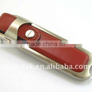 oem print logo leather usb flash driver