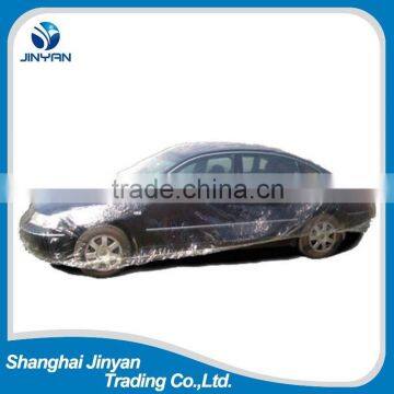 LDPE/HDPE disposable clear plastic car cover with elastic band