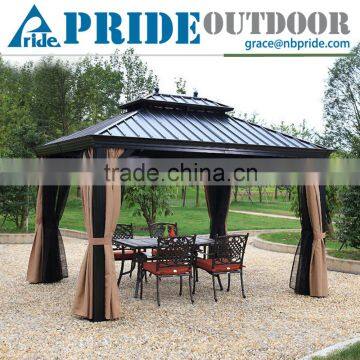 Chinese Style Gazebo Tent With Mosquito Net Green Waterproof Outdoor Metal Gazebos Canopy                        
                                                Quality Choice