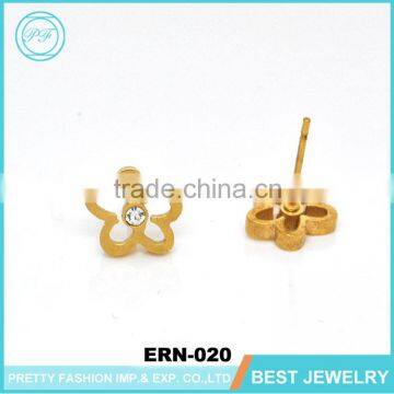 Charming Five Leaf Flower Fashion Gold Earring Hot Sell Double Design Of Ladies Earrings Jewelry Gold, Wholesale Earring