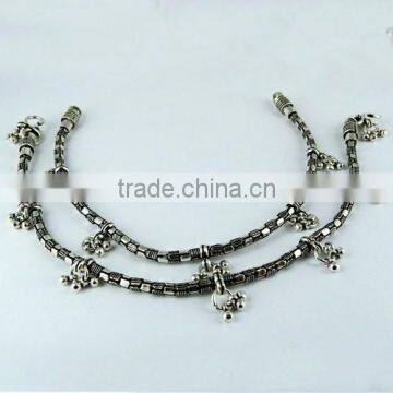 Pure Beauty !! Oxidized Plain 925 Sterling Silver Anklet, Fine Silver Jewelry, All Over World Shipping