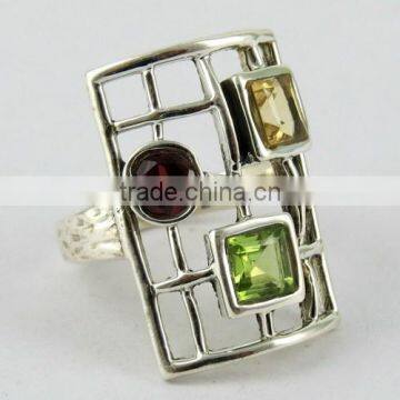 Beautiful Design Multistone 925 Sterling Silver Ring