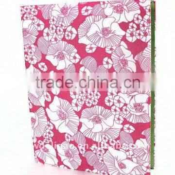 Color Flowers Weaving Cloth Wrapping Ring Binder Desktop File Folder for Office Stationery Cardboard A4 or FC Size