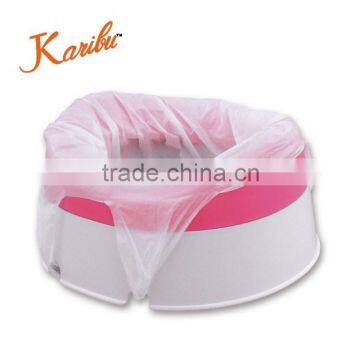 PM1829 2015 Karibu Factory Wholesale Baby Outdoor Portable Potty with 10 Potty Liners