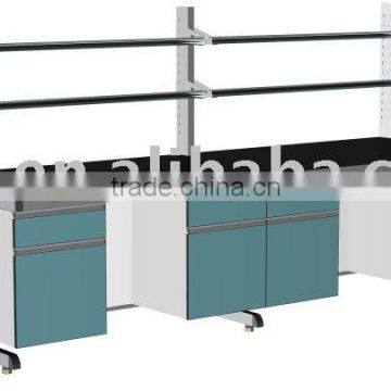 Steel wood laboratory side bench/table/lab furniture/lab side bench