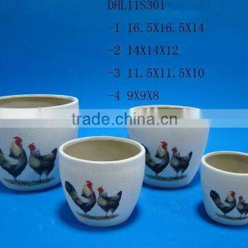 Ceramic crackleware flower pot