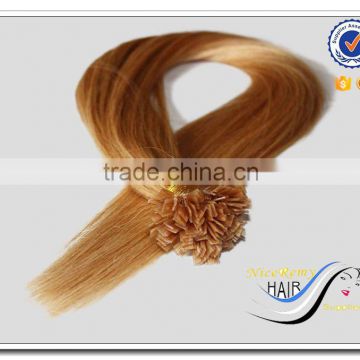 Wholesale 100% human keratin hair silky straight flat tip hair extension