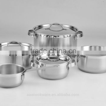 [BSCI Member] 9pcs Stainless Steel Cookware Set Wire handle - passed LFGB/FDA/DIN 44904