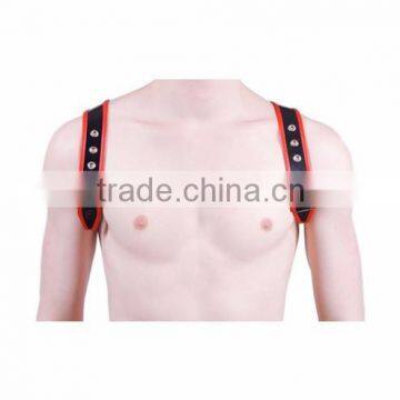 NEW 2015 BLACK BONDAGE HALTER MEN'S HARNESS SOFT LEATHER MATERIAL