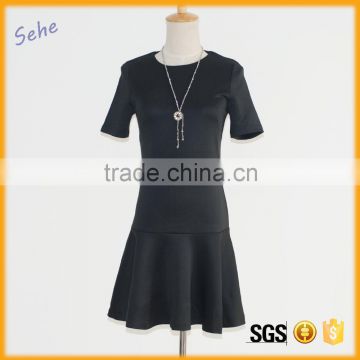 Guangzhou wholesale polyetser fishtail black color lady fashion dresses