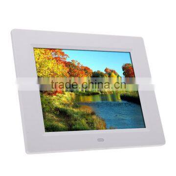 Ultrathin 8 Inch HD LCD Digital Picture Photo Frame Alarm Clock MP3 MP4 Movie Player With Remote Control Black/White photo-2