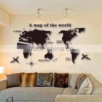 3d Three-dimensional Crystal Wall Stickers/Acrylic World Map Mural photo-2