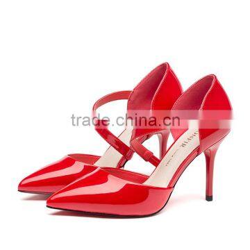 classic style closed toe high heels red