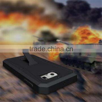 Premium Armored Tank Style Case Combo PC+TPU Kickstand Mobile Back Cover Case For Samsung Galaxy S6 With Screen Protector photo-5