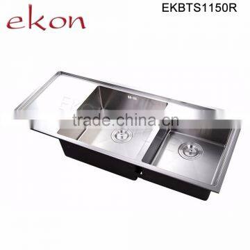 Top Mount Double Bowl Customized Desig Handmade Stainless Steel Sink Kitchen photo-2