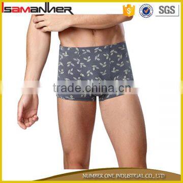 Custom printing soft comfortable men thick cotton boxer briefs underwear