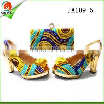 women high heels sandals and purses bag set yellow italian women shoes and bag to match