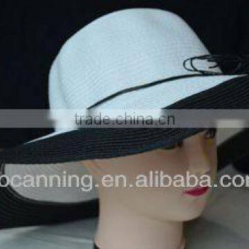 Ladies wide brim fashion straw beach hat/ new design floppy summer hat