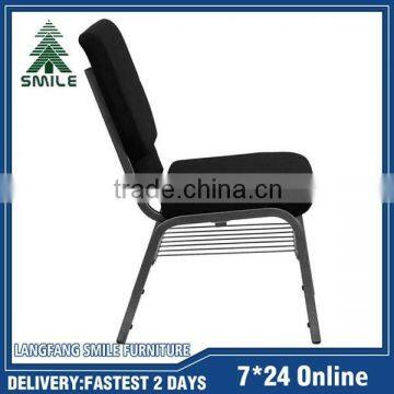 Fashionable Durable Steel Tube Material Church Chair With Bookrack photo-2