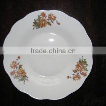 Linyi cheap 9 inch cut edge plate soup plate