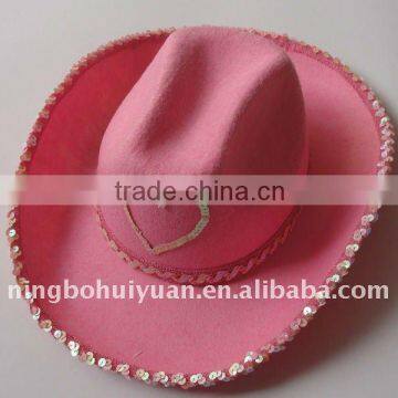 pink cowboy hat with heart shape