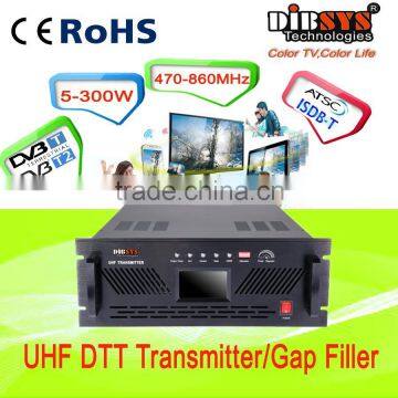 5-300W DVB-T2 DVB-T Low Power DTT UHF Transmitter/Gap Filler