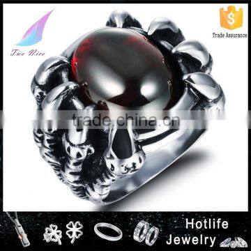 Fashionable Trend Claw Stainless Steel Jewelry Cubic Zirconia Zircon Ring for Men