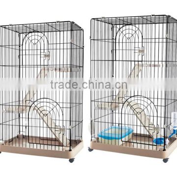 Luxury 3-floor Wire Plastic Cat Cage