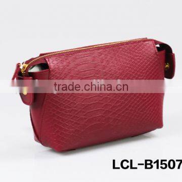 LCL-B1412125-L Shining Pvc pu bi Color Customized Fashion Lady Travel Weekend Tote Hand Bag