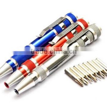 led aluminum alloy promotional pen flashlight with screwdriver