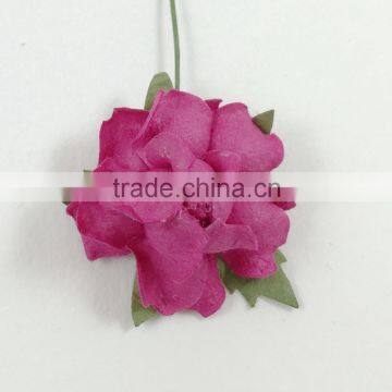 Magenta Hot Pink, Small Handmade Mulberry Paper Flower, Wedding Party, Scrap-booking Crafts, Wholesale photo-2