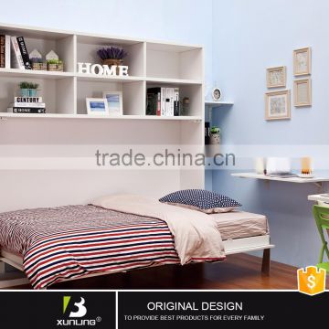 High Quality Wooden Space Saving Side Bed Horizontal Folding Wall Bed