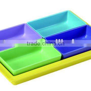 solid color melamine chip and dip tray