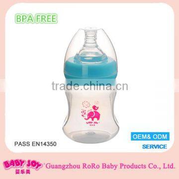 2016 Easy-grasp Design Cute BPA Free Baby Bottle For Wholesale