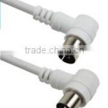 Standard angle plug cable, RG59/RG6/3C2V OFC/CCS/CCA 9.5mm male to female coaxial cable