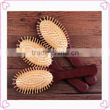 Women hair straightening brush and wood scalp massage comb hot sale