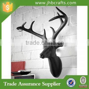 Deer Head 9.5 In. H x 8 In. W Resin Black Wall Hook Home Decor photo-3
