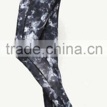 Ladies High Waist Printed Stretchy Compression Fitness Yoga Sport Active Trainning Cropped Leggings Ci-34