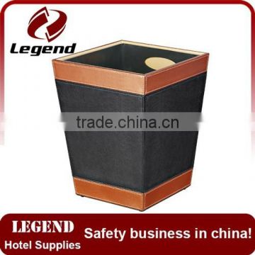 Promotional faux leather square dustbin