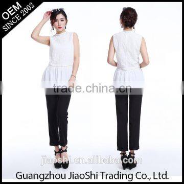 New Fashion Latest Modern Design White Sleeveless Ladies Tops for Women