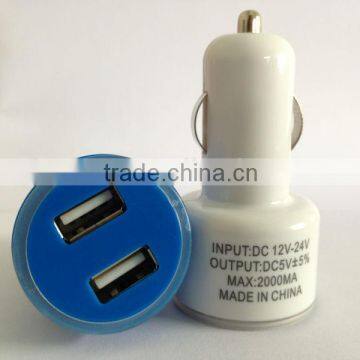 For Tab PC Dual USB In-car Chargers 12-24V 2.0A