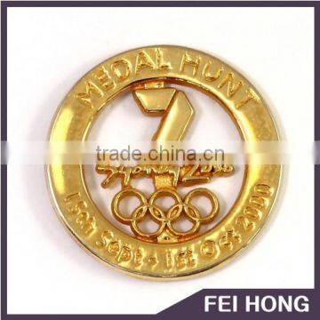 Wholesale olympic golden round shape pin badge