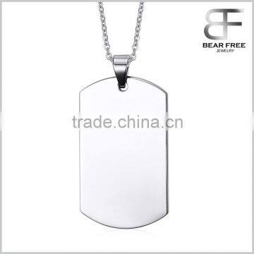 Fashion Jewelry Personalized Stainless Steel Dog Tag Necklace Pendant Free Engraving