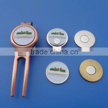wholesale rose gold color golf sport golf divot tool and hat clip