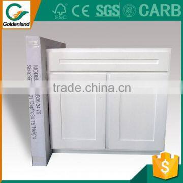 Flat Panel Door Thermofioil White Modern PVC Kitchen Cabinet