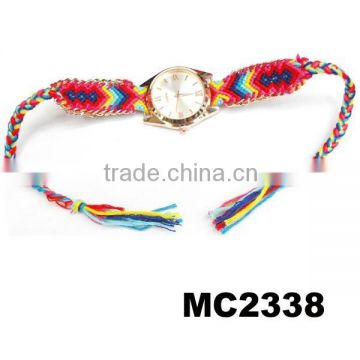 wholesale new design fashion girls colorful woven fashion watch