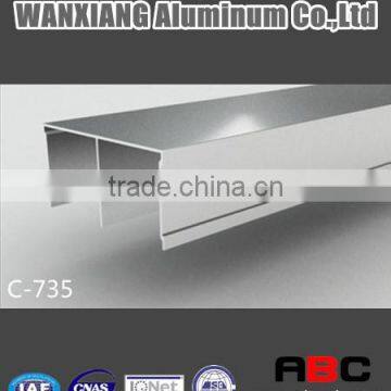 Extruded aluminium profiles sliding door profile upper track C-735