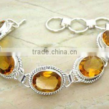 Citrine Silver Bracelet &.925 Sterling Silver Jewelry Bracelet Wholesale Jewelry