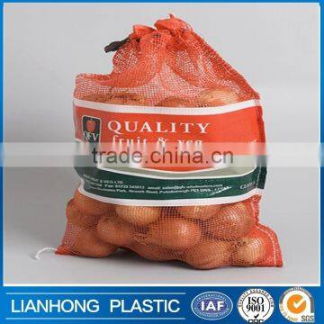 For fruit and vegetable PP leno mesh net bag, china direct factory promotion leno mesh packaging bag