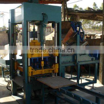 Manual concrete block machine making